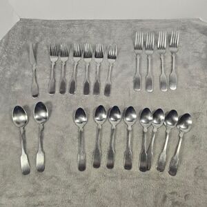 Lifetime Cutlery Stainless Japan Flatware Set 21pc Fiddleback Forks Spoons Knife